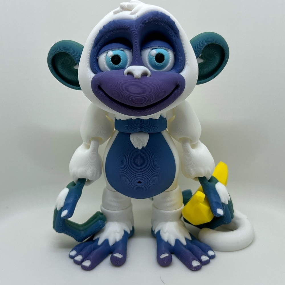 Rainbow Flexi Monkey Hanging by 3D print